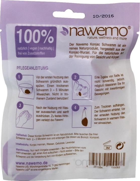 Produktbild Nawemo Konjac Schwamm Lavendel, bei entzündeter und irritierter Haut