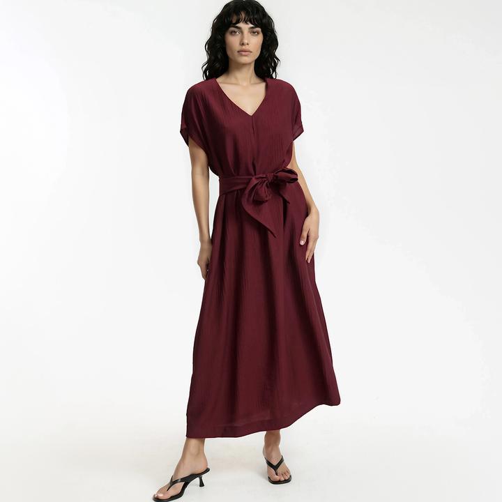 Produktbild La Redoute Collections Langes Kleid mit V-Ausschnitt (XXL)
