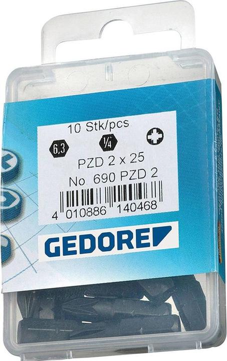 Immagine prodotto Gedore 690 S010 punta di cacciavite Advantage pack Cross-recess PH 2 (Croce Phillips PH M2)
