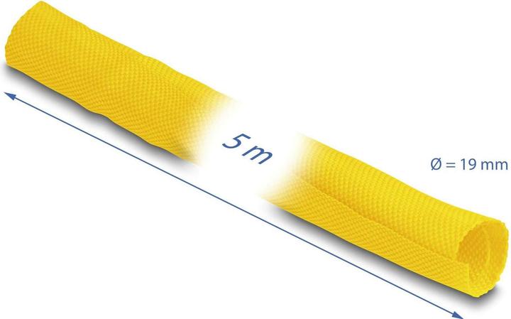 Produktbild Delock Kabelschlauch selbstschliessend 5 m x 19 mm Gelb (Kabelschlauch, 500 cm)