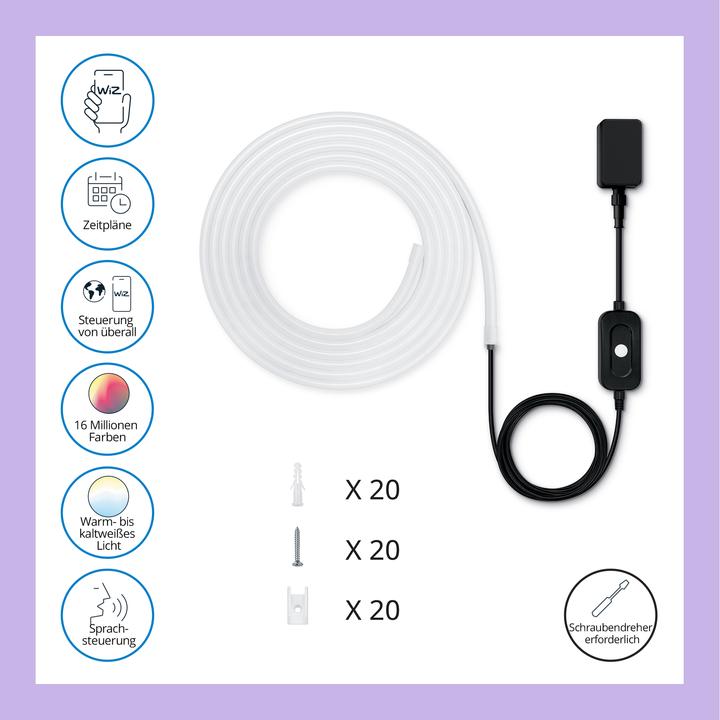 Image du produit WiZ Outdoor Strip Tunable White & Color 5M pack individuel (RGBW, 794 cm, Extérieur)