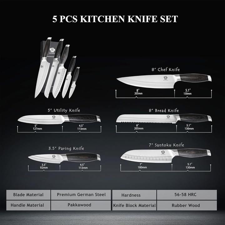 Produktbild Wildmok 5-teiliges Profi-Messerset (9.20 cm)