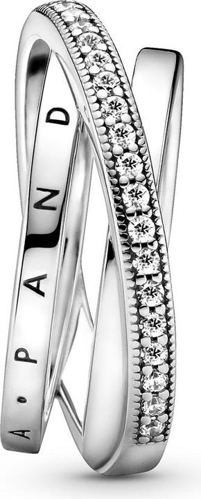 Produktbild Pandora Logo Crossover Pavé Triple Band Ring (50, 925 Silber)
