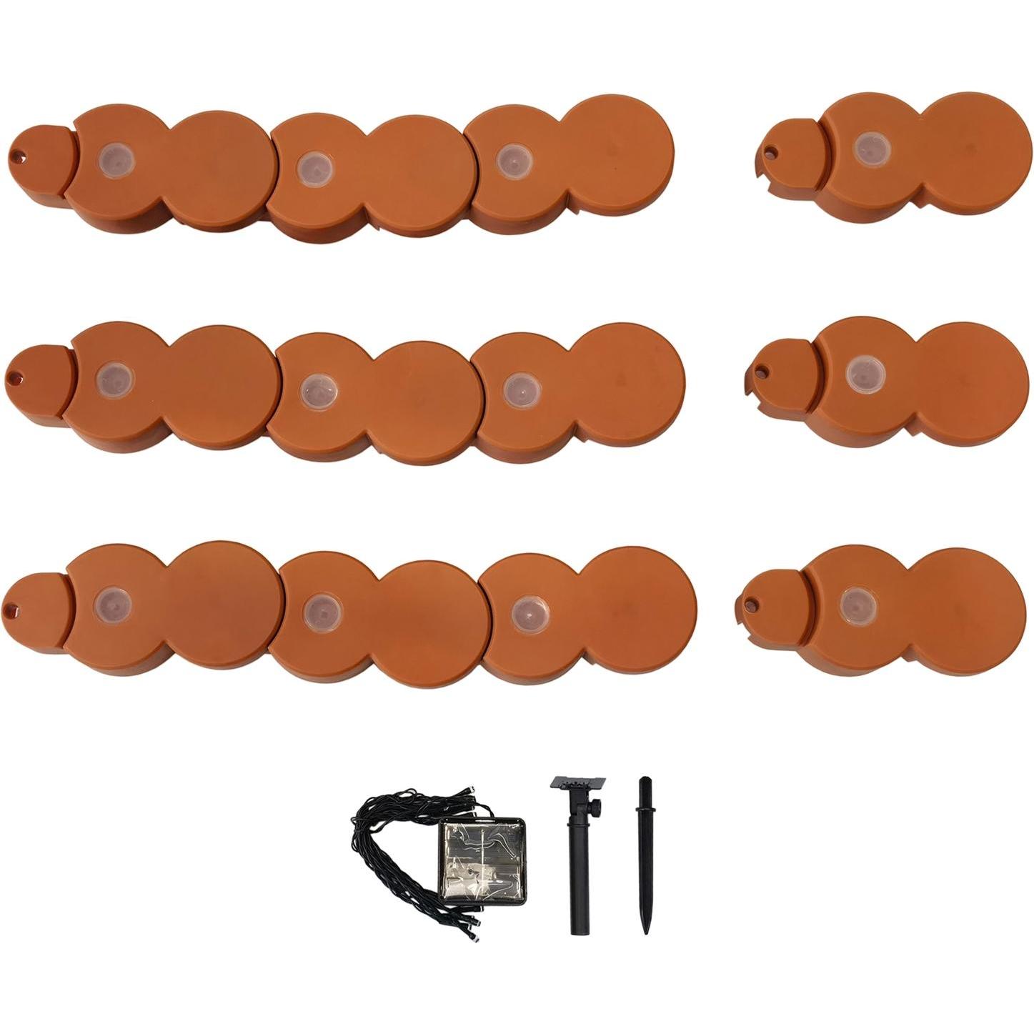 HTI-Living, Rasenkante, Beetumrandung Nessa Solar Palisade 12-teilig Terracotta (264 cm)