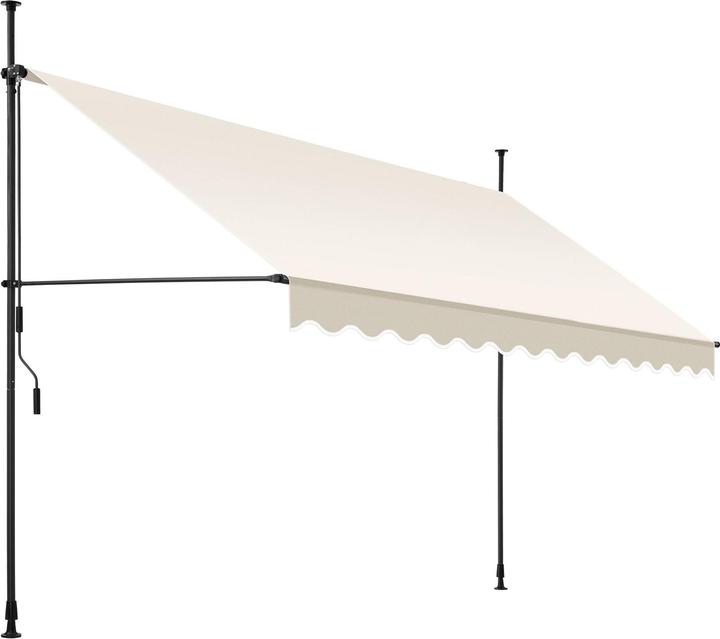 tectake Klemmmarkise mit Handkurbel