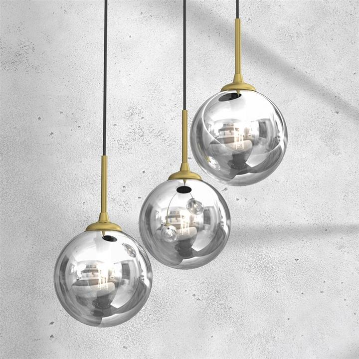 Actual product image Domoletti Pendant Light Bursa 3xe14 Round Bl/Gold (E14)