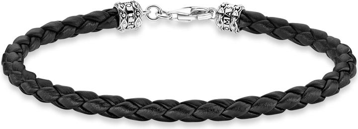 Immagine prodotto Thomas Sabo Bracciale in pelle nera (19 cm, Argento 925, Cuoio)