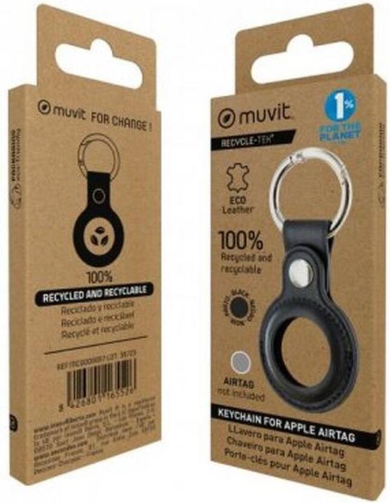 Produktbild Muvit For Change Airtag Black Pu Leather Keychain