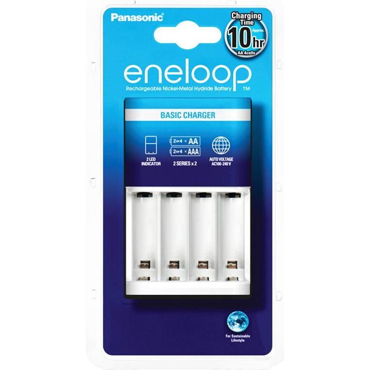 Panasonic Ladegerät Basic Charger BQ-CC51E lädt AA, AAA 2 oder 4 Zellen (AA, AAA, Ladegerät inkl. Akku), Akku Ladegerät