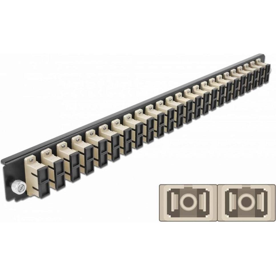 Delock Rack-Montageblech für Glasfaser-Spleissbox (CAT6, 0.04 m), Netzwerkkabel