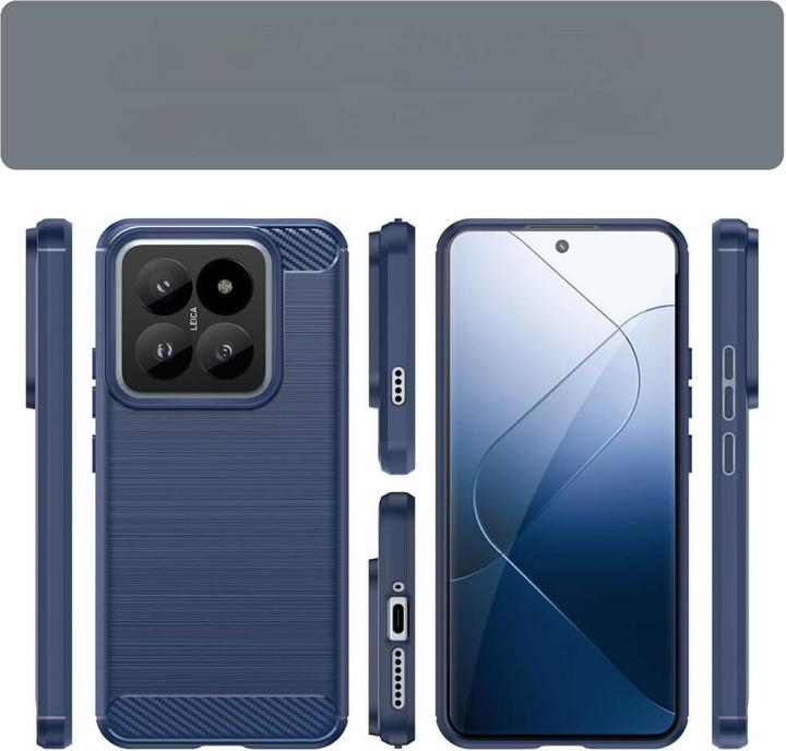 Actual product image Cover-Discount Xiaomi 14 Pro - Metal Carbon Look Case blue (Xiaomi 14 Pro)