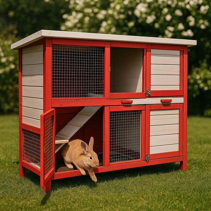 Actual product image Wiltec Rabbit hutch 1175x410x1000mm rabbit hutch rabbit cage rabbit cage wood
