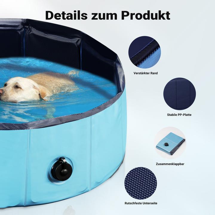 Produktbild Wiltec Fudajo Hundepool 60x20cm Hundeschwimmbad Hundeplanschbecken Hundebadewanne (Hundepool)