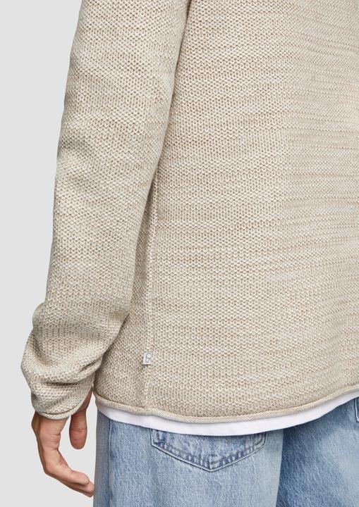 Produktbild s.Oliver Strickpullover Melierter Strickpullover mit Layering-Detail (XXL)