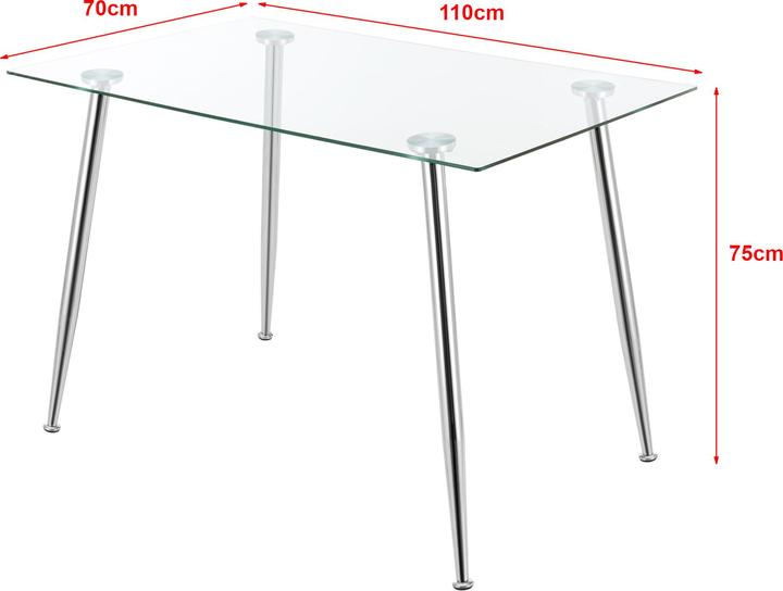 Actual product image En.Casa Hyrynsalmi chrome glass table