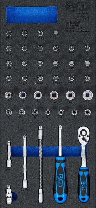 Actual product image BGS Tool Tray 1/3: Socket Set 6.3 mm (1/4 ") 41 pcs.