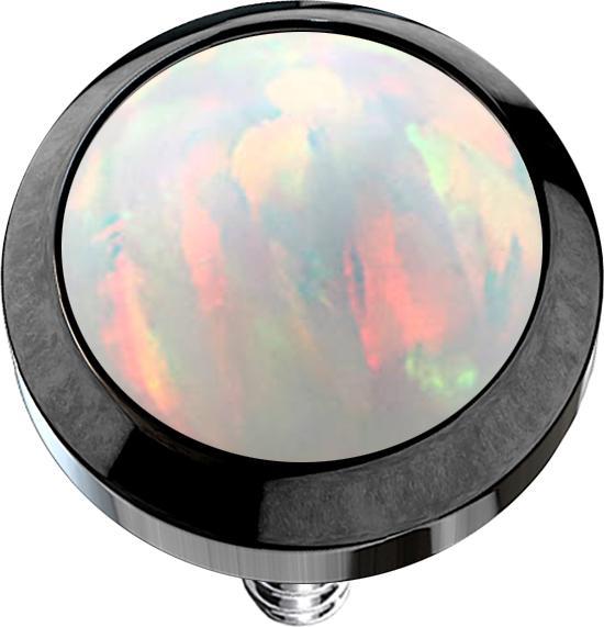 Produktbild Star Piercing Dermal Anchor schwarz mit Opal weiss (ohne Messing, Chirurgenstahl 316L)