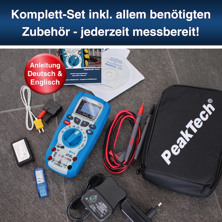 Actual product image Peaktech P 3440 Graphical digital multimeter (CAT III 1000V, CAT IV 600V)