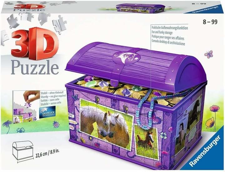 Actual product image Ravensburger 3D - treasure chest horses (216 pieces)