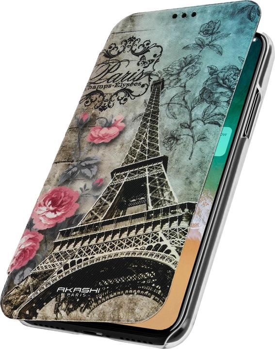 Immagine prodotto Akashi Flip-Schutzhülle mit Kartenfach Apple iPhone X – – Paris Champs Élysées (Apple iPhone XS)