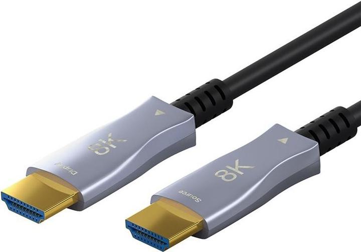 Actual product image Goobay Series 2.1 Optical Hybrid Ulra High-Speed HDMI™ Cable with Ethernet (AOC), 50 m, black - Highges (50 m, HDMI, 2.1)