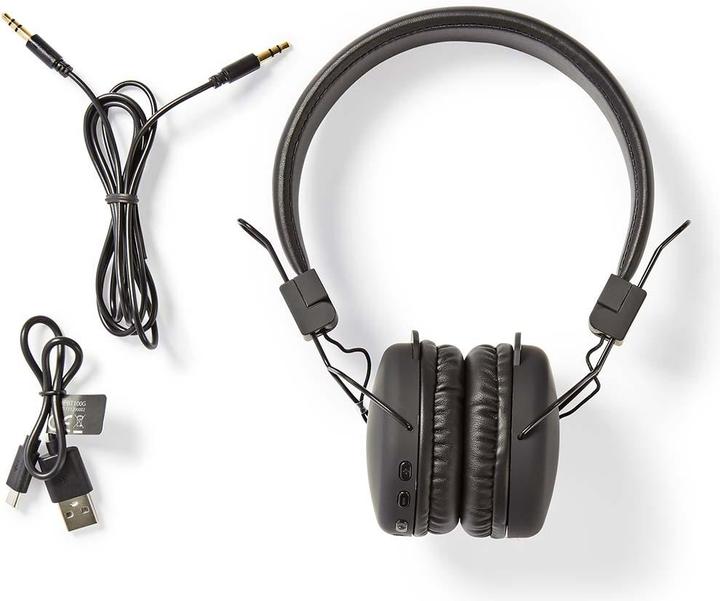 Produktbild Nedis Bluetooth On-Ear Faltbar Integriertes Mikrofon Schwarz, HPBT1100BK, one-Size (Keine Geräuschunterdrückung, 15 h, Kabellos)