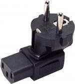 Actual product image Good Connections Power adapter earthing contact plug type E+F (CEE 7/7) to IEC socket C13, angled, black