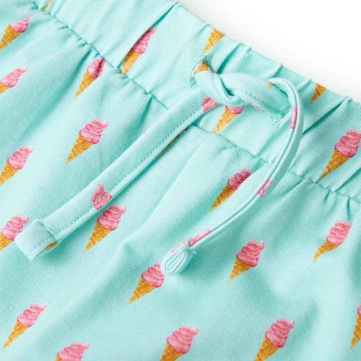 Actual product image vidaXL Children's shorts with drawstring Light mint green 128.Material (128)
