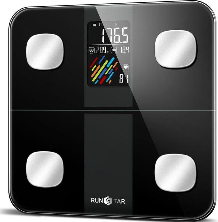 Produktbild Runstar 4E SmartView Körperwaage, Diagnostische persönliche intelligente Waage, Schwarz (FG2019LB) (180 kg)