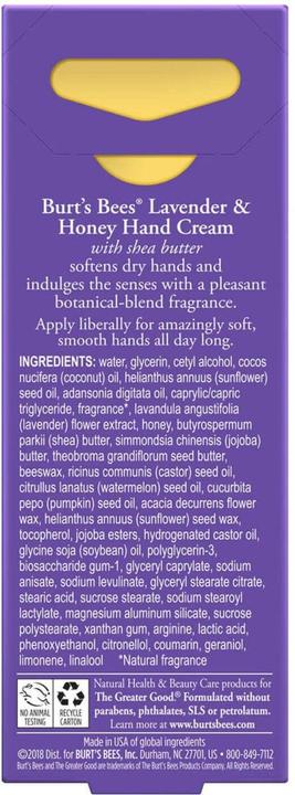 Immagine prodotto Burt's Bees Api Burts - Crema per le mani Lavanda & Miele