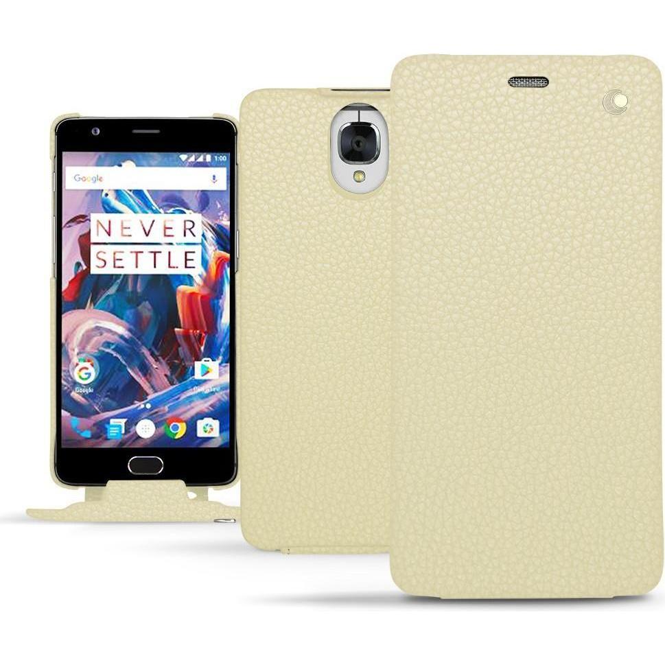 Noreve Lederschutzhülle vertikal (OnePlus 3), Smartphone Hülle, Beige