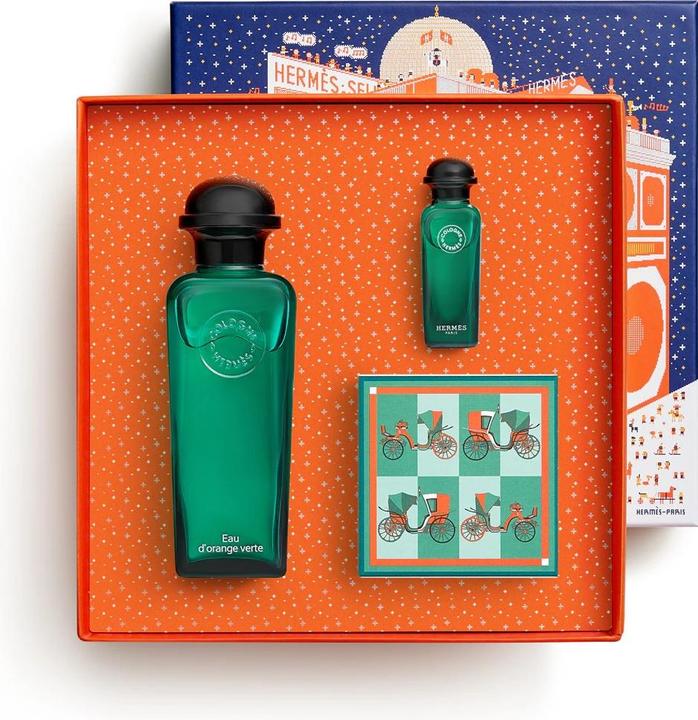 Hermès Estuche Eau d'Orange Verte Eau de Cologne 100 ml + Regalo (Körperpflegeset, Parfum Set)