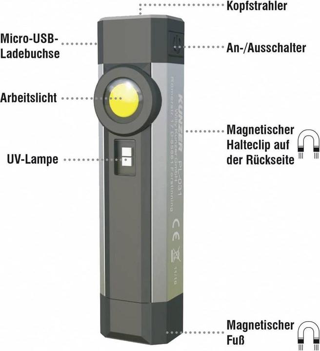 Actual product image Kunzer LED working lamp UV