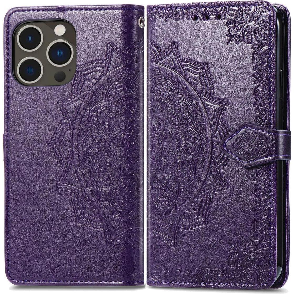 König Design Hülle Handy Schutz für Apple iPhone 15 Pro Case Cover Klapp Tasche Wallet Etuis (Apple iPhone 15 Pro), Smar...