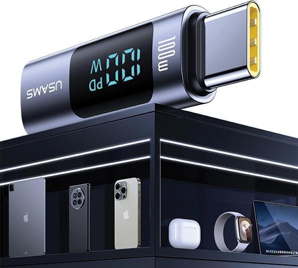 Produktbild Usams Adapter AU18 USB-C - USB-C Digital Display 100W stalowy/aluminium SJ682TC01 (US-SJ682) (USB Typ-C)