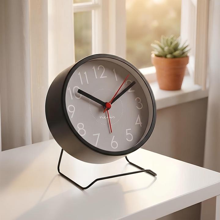 Produktbild Nedis Analoger Schreibtisch Wecker | Snooze-Funktion | leises Uhrwerk | Schwarz