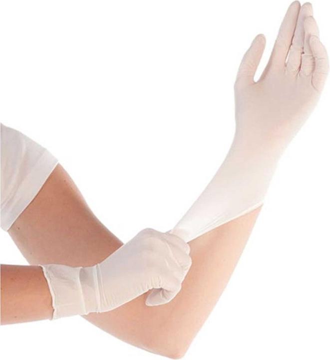 Produktbild Hygostar unisex Einmalhandschuhe SAFE SUPER STRETCH weiss Grösse M 100 St. (M)