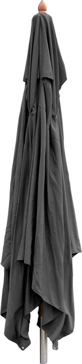 Actual product image Mendler Gastronomy wooden parasol, garden parasol, polyester/wood 14kg, square 3x3m rope pull shockproof - a (3 m)