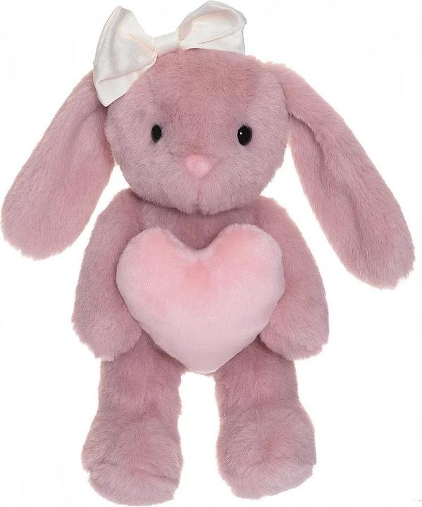 Teddykompaniet Plüsch Hase Tyra altrosa mit Herz und Masche 20 cm (20 cm)