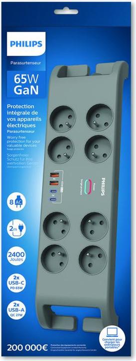 Actual product image MCL Multiplug Surge Protector (8 x, 2 m)