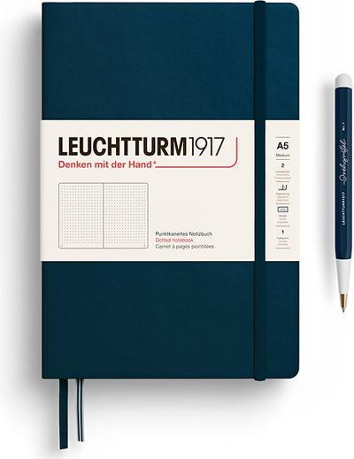 Actual product image Leuchtturm1917 Lighthouse Med.Soft Dot D.Sea (145 x 210 mm, Checked, Hardcover)