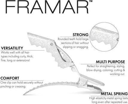 Immagine prodotto Framar Clip per capelli a forma di coccodrillo glitterati