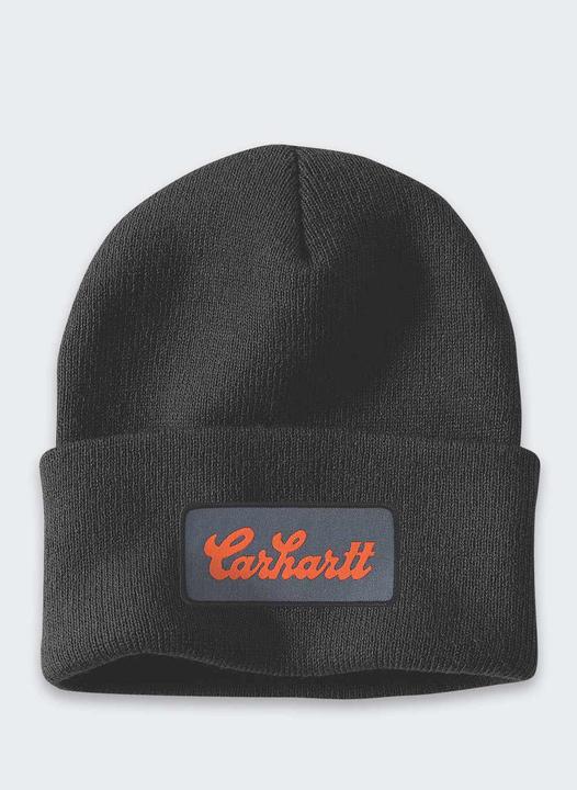 Carhartt Beanie mit Schriftzug-Patch Schwarz