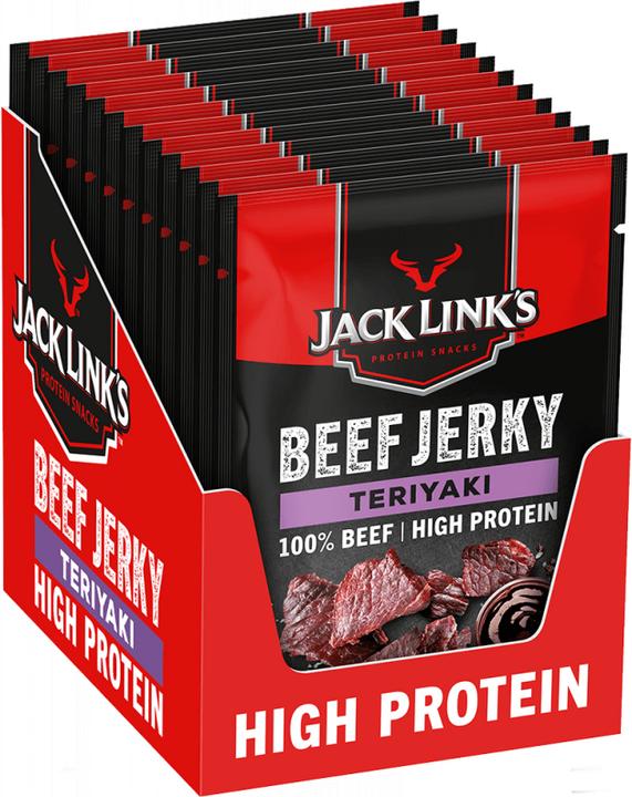 Actual product image Jack Link's Beef Jerky Teriyaki meat snack 12 x 25 g (300 g)