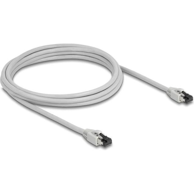 Thumbnail - Delock RJ45 Netzwerkkabel Cat.8.1 S/FTP 3 m bis 40 Gbps grau (S/FTP, CAT8.1, 3 m), Netzwerkkabel