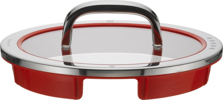 Produktbild WMF Topfdeckel 20cm Glasdeckel Function 4 Silikon Glas Edelstahl rot (20 cm, Metall)