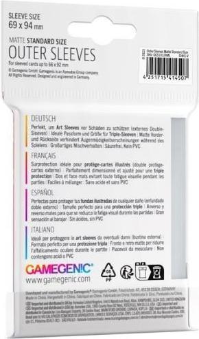 Actual product image Gamegenic GGS10129 - Outer Sleeves Matte Standard Size (single pack), 50 pieces