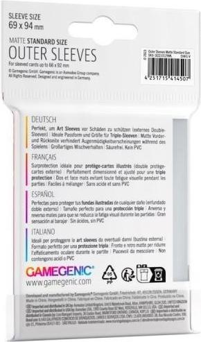 Produktbild Gamegenic GGS10129 - Outer Sleeves Matte Standard Size (Einzelpack), 50 Stück