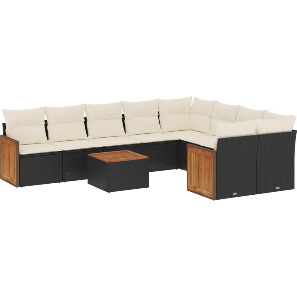 VidaXL, Gartenlounge, 10-tlg. Garten-Lounge-Set mit Kissen