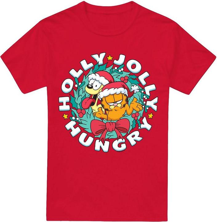 Produktbild Garfield Holly Jolly Hungry TShirt weihnachtliches Design (M)